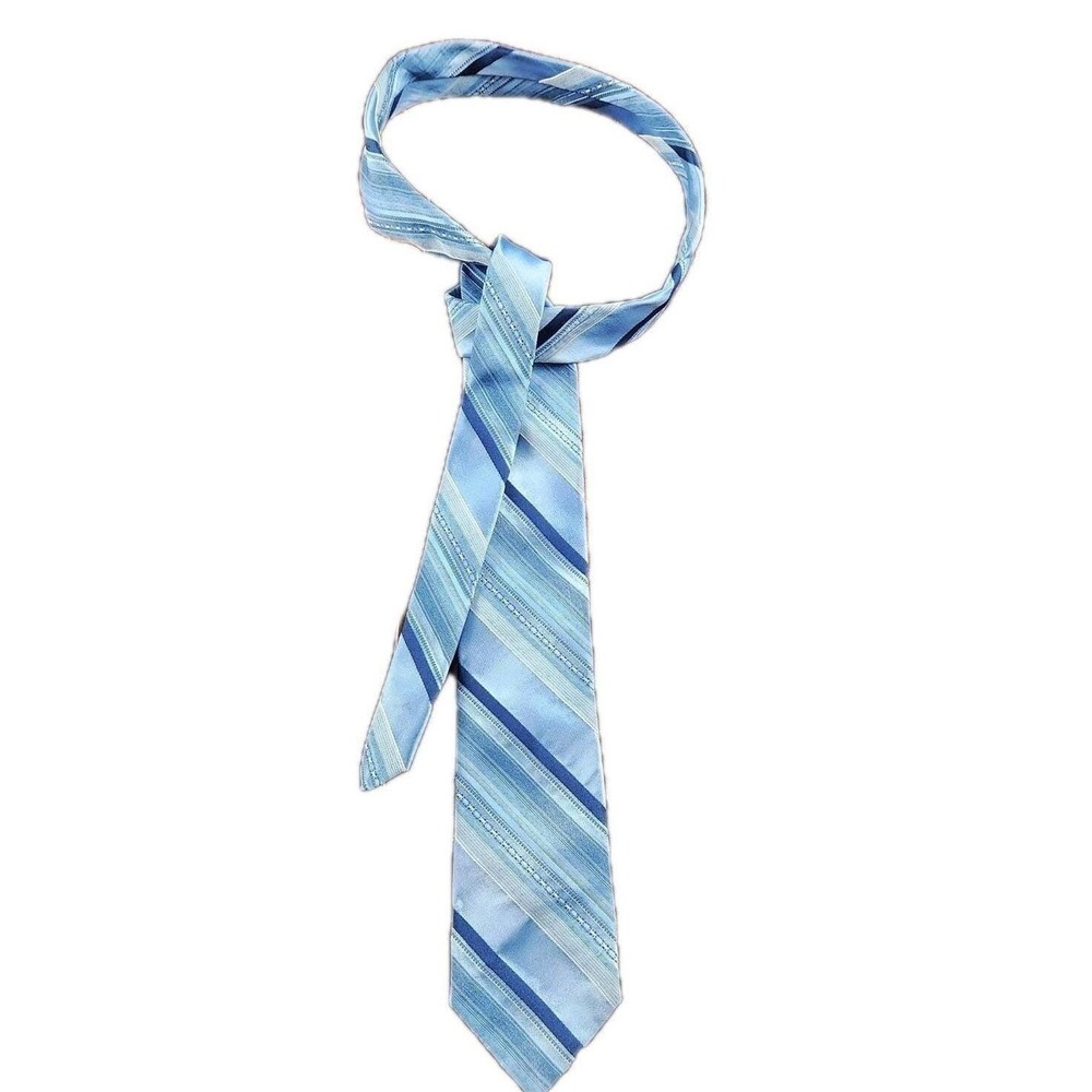 Vintage Sears Fashion Collection‎ Tie Blue Striped 70s 80s 3" Wide 55.5" Long